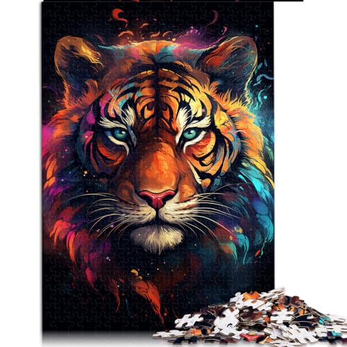 1000-teiliges Puzzle, Papierpuzzle mit wildem Tigergemälde, geeignet für Erwachsene und Kinder ab 12 Jahren, schwierig und anspruchsvoll. Größe: 52 x 38 cm. von LZYANG