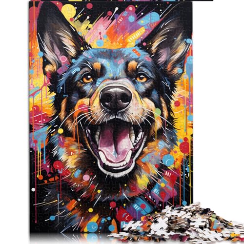 1000-teiliges Puzzle, Psychedelia mit Gemälden Wilder Hunde, Papierpuzzle, für Erwachsene und Kinder ab 12 Jahren, Denkspiel, Spielzeug. Größe: 50 x 75 cm. von LZYANG