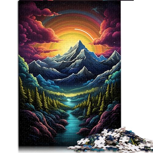 1000-teiliges Puzzle, Psychedelic Alps-Papierpuzzle, für Erwachsene und Kinder ab 12 Jahren, Holzpuzzle für Familienspiele und Heimdekoration. Größe: 50 x 75 cm von LZYANG