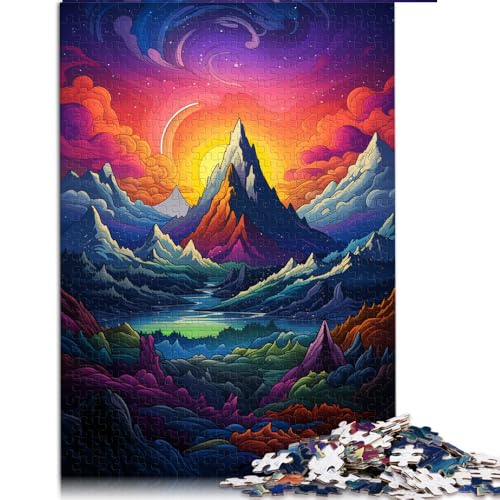 1000-teiliges Puzzle, Psychedelic Alps-Papierpuzzle, für Erwachsene und Kinder ab 12 Jahren, schwieriges, anspruchsvolles Puzzle für Frauen und Männer. Größe: 50 x 75 cm von LZYANG