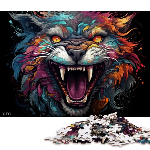 1000-teiliges Puzzle, Psychedelic Color Beast-Papierpuzzle, für Erwachsene und Familien, Puzzlegeschenke für Erwachsene. Größe: 52 x 38 cm. von LZYANG