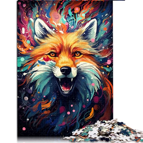 1000-teiliges Puzzle, Psychedelischer Weihnachtsfuchs, Papierpuzzle, für Teenager und Kinder, Denkspiel, Spielzeug, Größe: 52 x 38 cm. von LZYANG