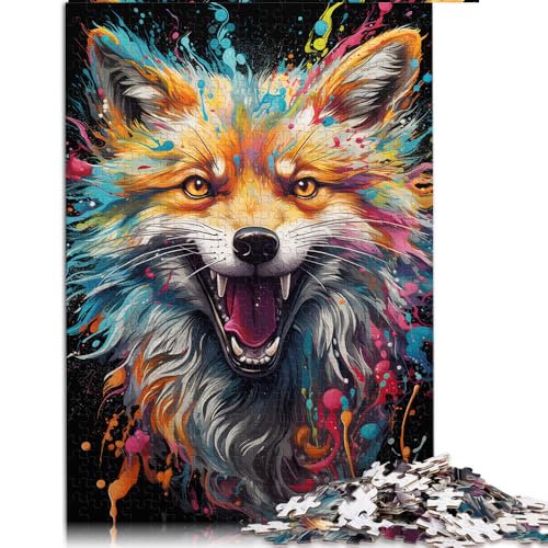 1000-teiliges Puzzle, Psychedelischer Weihnachtsfuchs, Papierpuzzle, für Teenager und Kinder, Denkspiel, Spielzeug. Größe: 26 x 38 cm. von LZYANG