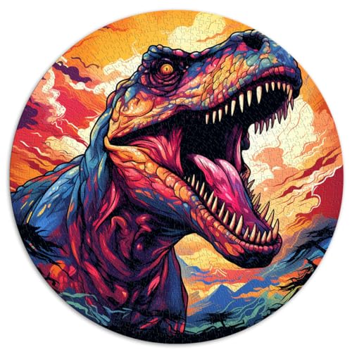 1000-teiliges Puzzle, Rex-Dinosaurier, bunt, runde Puzzles, für Erwachsene und Jugendliche ab 12 Jahren, Kartonpuzzle, Lernspiel für Erwachsene und Kinder, Größe 67,5 x 67,5 von LZYANG