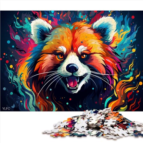 1000-teiliges Puzzle, Roter Panda, Papierpuzzle, für Erwachsene und Familien, Spielzeug-Wanddekoration. Größe: 52 x 38 cm. von LZYANG