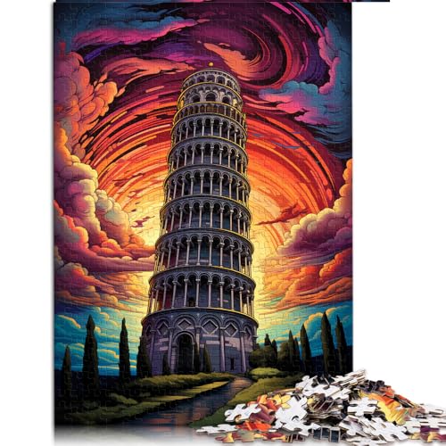 1000-teiliges Puzzle, Schiefer Turm von Pisa, Italien, Papierpuzzle, für Erwachsene und Kinder, Lernspiel, Herausforderungsspielzeug. Größe: 50 x 75 cm. von LZYANG