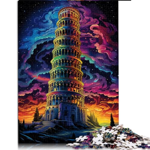 1000-teiliges Puzzle, Schiefer Turm von Pisa, Italien, Papierpuzzle, für Kinder ab 12 Jahren, Lernspiel und Herausforderungsspielzeug, Größe: 52 x 38 cm von LZYANG