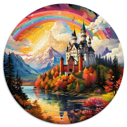 1000-teiliges Puzzle, Schloss Neuschwanstein, kreatives rundes Puzzle, Puzzle für 12-Jährige, Puzzle aus Pappe, Größe zum Stressabbau, 67,5 x 67,5 von LZYANG