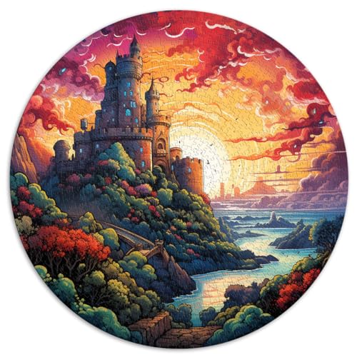 1000-teiliges Puzzle, Schloss Sao Jorge, kreisförmiges Puzzle, für Erwachsene und Kinder, Puzzle aus Pappe, Lernspiel, Herausforderungsspielzeug, Größe 67,5 x 67,5 von LZYANG