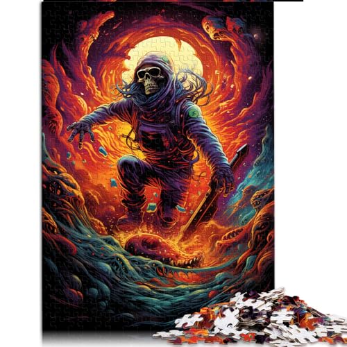 1000-teiliges Puzzle, Skateboard-Skelett, Papierpuzzle, für Erwachsene und Kinder ab 12 Jahren, Familien-Puzzlespiel. Größe: 26 x 38 cm. von LZYANG