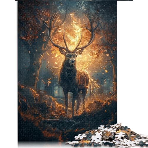 1000-teiliges Puzzle, Waldgeweih-Papierpuzzle, für Erwachsene und Kinder, anspruchsvoll. Größe: 26 x 38 cm von LZYANG