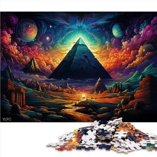 1000-teiliges Puzzle, Weltraumwüste, ägyptische Pyramiden, Papierpuzzle, geeignet für Erwachsene, schwierig und anspruchsvoll. Größe: 26 x 38 cm von LZYANG