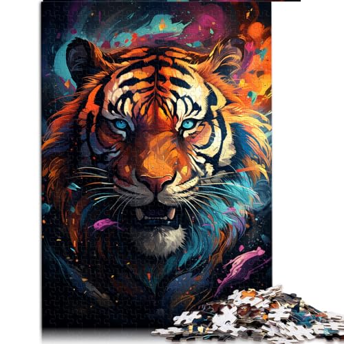 1000-teiliges Puzzle, Zeichnung eines wütenden Tigers, Papierpuzzle, für Erwachsene und Kinder ab 12 Jahren, lustiges Geschenk. Größe: 50 x 75 cm. von LZYANG