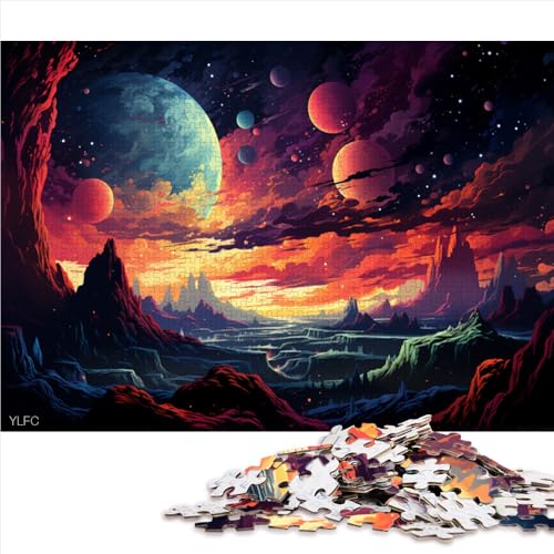 1000-teiliges Puzzle, bemaltes Papierpuzzle mit kosmischer Landschaft, für Teenager und Kinder, Lernspiele für Erwachsene und Kinder, Größe: 26 x 38 cm. von LZYANG