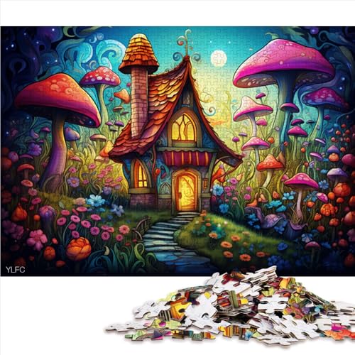 1000-teiliges Puzzle, buntes Blumenhaus-Papierpuzzle, für Erwachsene und Kinder, Denkspiel, Spielzeug. Größe: 26 x 38 cm. von LZYANG