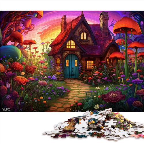 1000-teiliges Puzzle, buntes Blumenhaus-Papierpuzzle, für Erwachsene und Kinder, Denkspiel, Spielzeug. Größe: 50 x 75 cm. von LZYANG