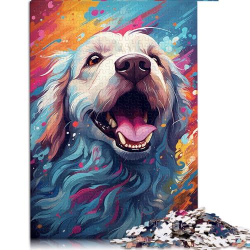 1000-teiliges Puzzle, buntes Hundegesicht mit Cocker Spaniel, Papierpuzzle für Erwachsene und Kinder, Denksportaufgabe, Größe: 50 x 75 cm von LZYANG