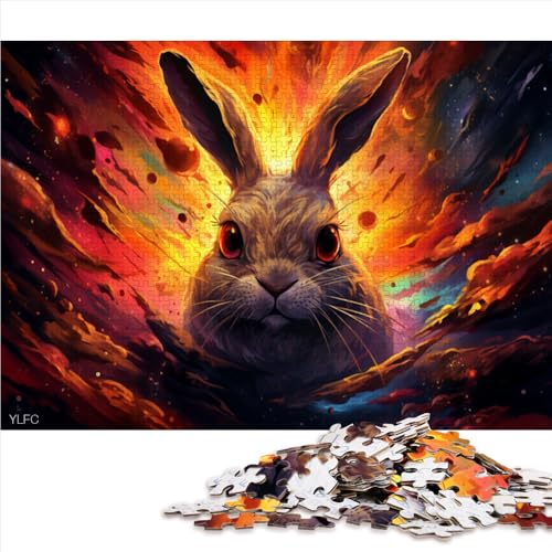 1000-teiliges Puzzle, buntes Kaninchen-Papierpuzzle, für Erwachsene, Familien oder Kinder, pädagogisches Spiel, herausforderndes Spielzeug. Größe: 52 x 38 cm. von LZYANG