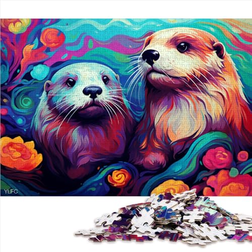 1000-teiliges Puzzle, buntes Otter-Papierpuzzle, für Erwachsene und Kinder ab 12 Jahren, Lernspiele, Heimdekorationspuzzle. Größe: 50 x 75 cm von LZYANG