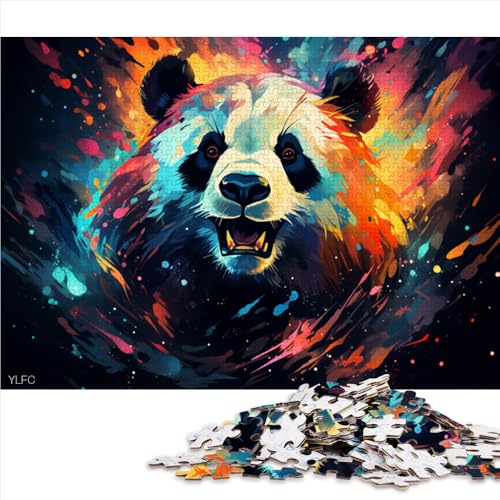 1000-teiliges Puzzle, buntes Panda-Papierpuzzle, für Erwachsene und Familien, tolle Geschenke zu Weihnachten. Größe: 52 x 38 cm. von LZYANG