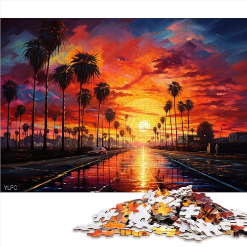 1000-teiliges Puzzle, farbenfrohe Fantasielandschaft aus Holz, für Erwachsene und Kinder, unterhaltsame Spiele für Erwachsene. Größe: 52 x 38 cm. von LZYANG