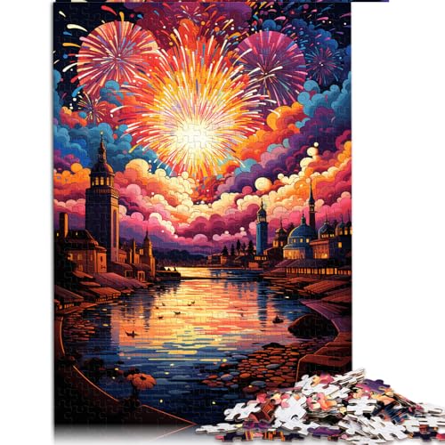 1000-teiliges Puzzle, farbenfrohe Psychedelia in Rovinj, Papierpuzzle, für Erwachsene und Kinder ab 12 Jahren, Puzzlespiel, Größe: 52 x 38 cm von LZYANG