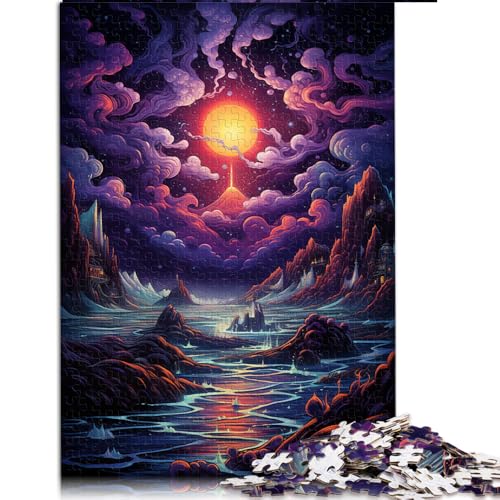 1000-teiliges Puzzle, farbenfrohes, psychedelisches Papierpuzzle mit Meereswelt, Geschenk für Erwachsene, Unterhaltungsspielzeug für die ganze Familie. Größe: 52 x 38 cm. von LZYANG