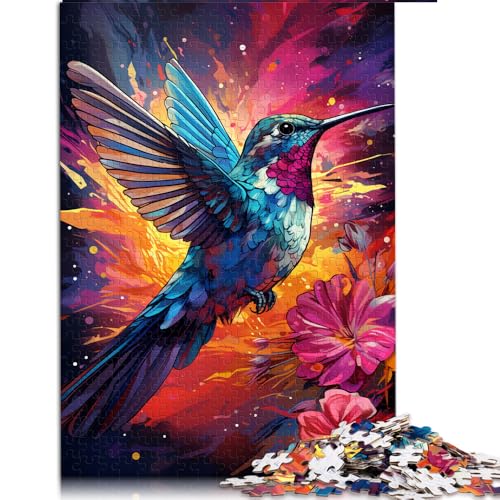 1000-teiliges Puzzle, farbenfrohes, süßes Kolibri-Papierpuzzle, für Erwachsene und Kinder ab 12 Jahren, Geschenk für Erwachsene und Kinder. Größe: 50 x 75 cm. von LZYANG