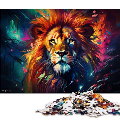 1000-teiliges Puzzle, farbenfrohes Fantasie-Löwen-Papierpuzzle, für Erwachsene und Kinder, Lernspielzeug, Größe: 50 x 75 cm von LZYANG