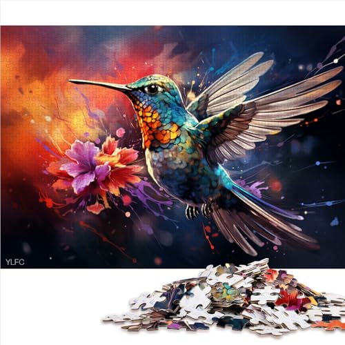 1000-teiliges Puzzle, farbenfrohes Gemälde von Kolibris, Papierpuzzle, für Erwachsene und Kinder ab 12 Jahren, Holzpuzzle für Familienspiele und zur Heimdekoration, Größe: 50 x 75 cm von LZYANG