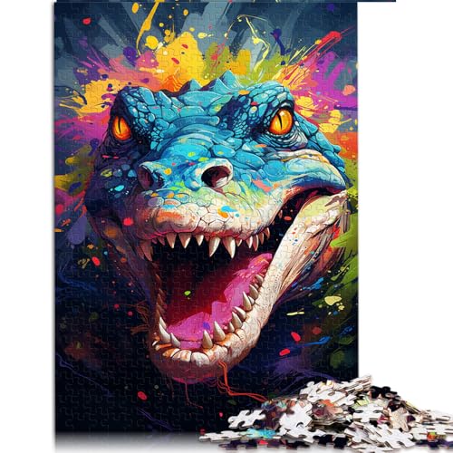 1000-teiliges Puzzle, farbenfrohes Krokodil-Papierpuzzle, für Erwachsene und Kinder, Denkspiel-Spiel. Größe: 26 x 38 cm. von LZYANG