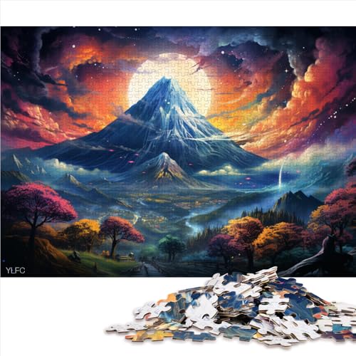 1000-teiliges Puzzle, farbenfrohes Papierpuzzle „Mount Fuji“, für Erwachsene und Kinder, Lernspiel für Erwachsene und Kinder. Größe: 26 x 38 cm. von LZYANG