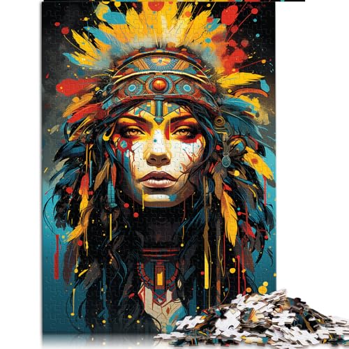 1000-teiliges Puzzle, farbenfrohes Papierpuzzle Einer Indianerin, für Erwachsene und Familien, tolles Geschenk für Erwachsene. Größe: 50 x 75 cm. 1000-teiliges Puzzle, farbenfrohes Papierpuzzle Einer Indianerin, für Erwachsene und Familien, tolles Geschenk für Erwachsene. Größe: 50 x 75 cm. von LZYANG