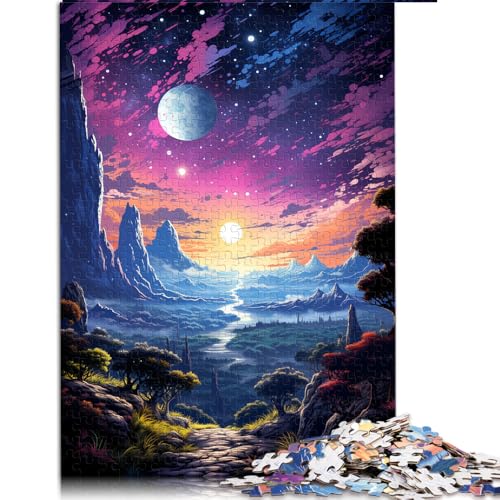 1000-teiliges Puzzle, farbenfrohes Papierpuzzle mit Planetenlandschaft, für Erwachsene und Kinder, tolles Geschenk für Erwachsene. Größe: 52 x 38 cm. von LZYANG