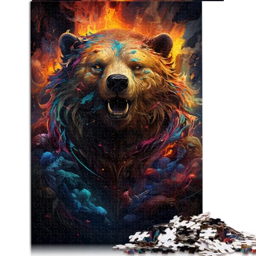 1000-teiliges Puzzle, farbenfrohes Papierpuzzle mit Schild, Krieger und Bär, für Erwachsene und Kinder ab 12 Jahren, Heimdekoration, Größe: 26 x 38 cm von LZYANG