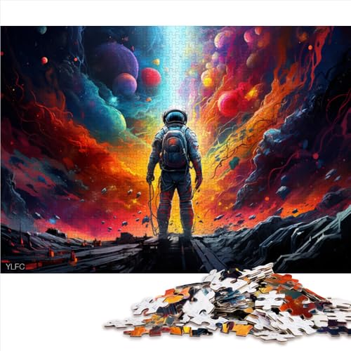 1000-teiliges Puzzle, farbenfrohes Papierpuzzle mit Weltraum-Astronauten, geeignet für Erwachsene und Kinder ab 12 Jahren, Lernspiele, Größe: 50 x 75 cm von LZYANG