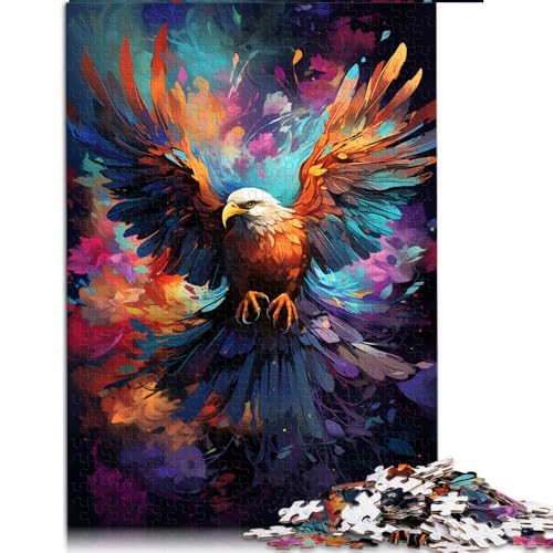 1000-teiliges Puzzle, farbenfrohes Papierpuzzle mit psychedelischem Adler, für Erwachsene und Kinder ab 12 Jahren, lustiges Geschenk. Größe: 26 x 38 cm. von LZYANG