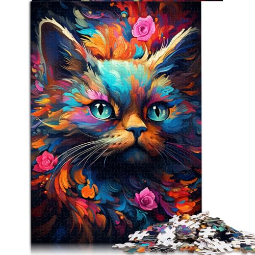 1000-teiliges Puzzle, farbenfrohes Papierpuzzle mit siamesischer Katze, für Erwachsene und Kinder ab 12 Jahren, Holzpuzzle für Familienspiele und als Heimdekoration. Größe: 50 x 75 cm. von LZYANG