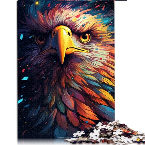 1000-teiliges Puzzle, farbenfrohes psychedelisches Adler-Papierpuzzle, für Erwachsene und Kinder ab 12 Jahren, Puzzle, Denkspiel, Spielzeug. Größe: 52 x 38 cm. von LZYANG