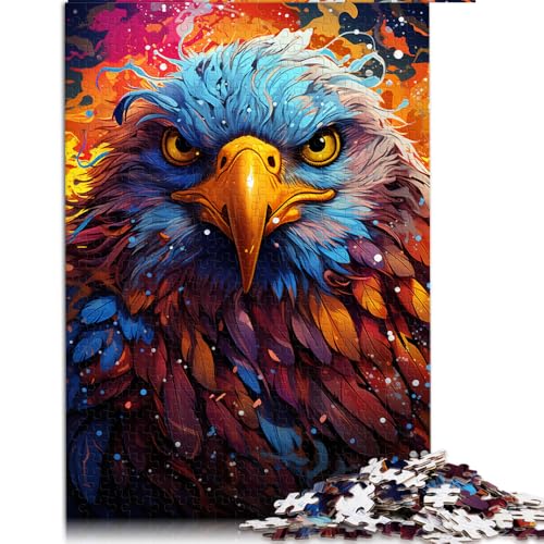 1000-teiliges Puzzle, farbenfrohes psychedelisches Adler-Papierpuzzle, geeignet für Erwachsene und Kinder über 12 Jahre, gutes Geschenk für Erwachsene und Kinder. Größe: 26 x 38 cm. von LZYANG