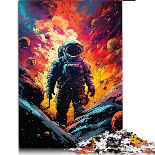 1000-teiliges Puzzle, farbenfrohes psychedelisches Astronauten-Papierpuzzle, für Erwachsene und Familien, Lernspielzeug. Größe: 50 x 75 cm. von LZYANG