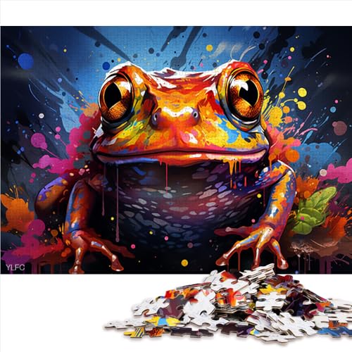 1000-teiliges Puzzle, farbenfrohes psychedelisches Frosch-Papierpuzzle, für Erwachsene und Kinder ab 12 Jahren, Lernspiel, Größe: 50 x 75 cm von LZYANG