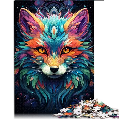 1000-teiliges Puzzle, farbenfrohes psychedelisches Galaxy-Fuchs-Papierpuzzle, für Erwachsene und Kinder ab 12 Jahren, Spielzeug als Lerngeschenk. Größe: 26 x 38 cm. von LZYANG