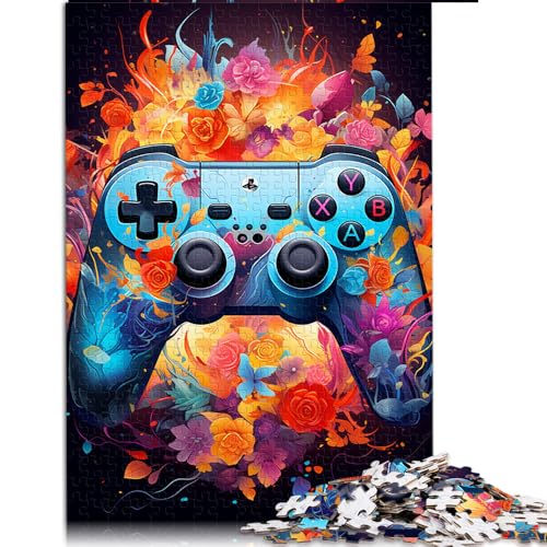 1000-teiliges Puzzle, farbenfrohes psychedelisches Gamecontroller-Papierpuzzle, für Erwachsene und Kinder ab 12 Jahren, tolles Geschenk für Erwachsene. Größe: 52 x 38 cm. von LZYANG