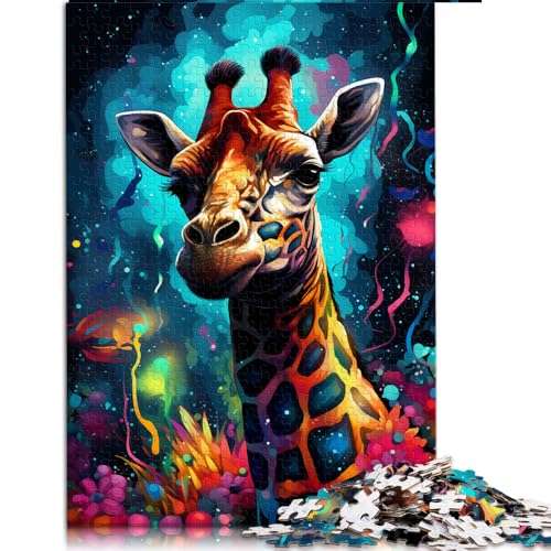 1000-teiliges Puzzle, farbenfrohes psychedelisches Giraffen-Papierpuzzle, für Erwachsene und Kinder ab 12 Jahren, Puzzle als Geschenk für Erwachsene, Größe: 50 x 75 cm von LZYANG