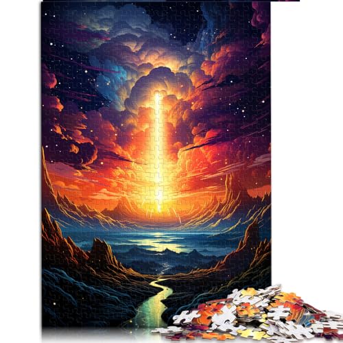 1000-teiliges Puzzle, farbenfrohes psychedelisches Landschaftskunst-Papierpuzzle, Geschenk für Erwachsene, Denkspiel, Spielzeug. Größe: 50 x 75 cm. von LZYANG