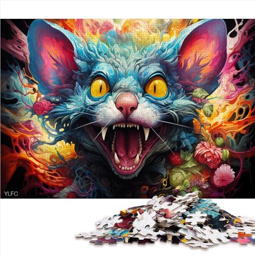 1000-teiliges Puzzle, farbenfrohes psychedelisches Maus-Papierpuzzle, für Erwachsene und Kinder ab 12 Jahren, Denkspiel als Spielzeug. Größe: 26 x 38 cm. von LZYANG