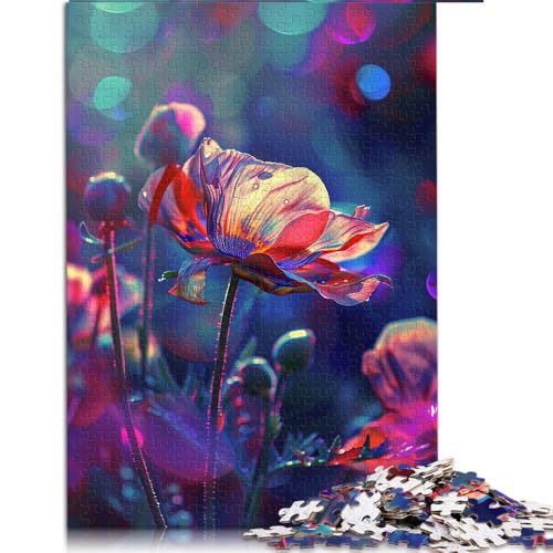 1000-teiliges Puzzle, farbenfrohes psychedelisches Mohn-Papierpuzzle, für Teenager und Kinder, Lernspiele, Größe: 52 x 38 cm von LZYANG