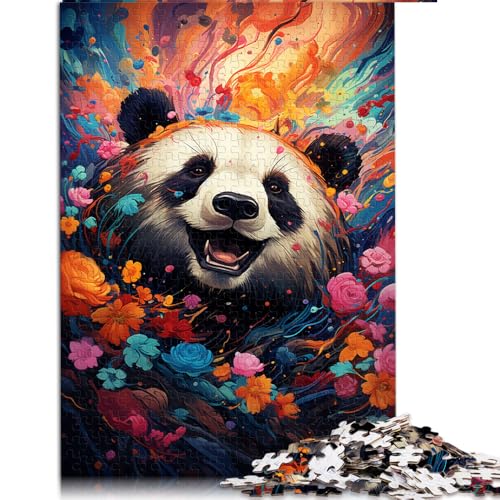 1000-teiliges Puzzle, farbenfrohes psychedelisches Panda-Papierpuzzle, für Erwachsene und Familien, Denkspiel als Spielzeug. Größe: 26 x 38 cm. von LZYANG