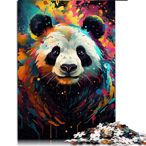 1000-teiliges Puzzle, farbenfrohes psychedelisches Panda-Papierpuzzle, für Jugendliche und Erwachsene, Denkspiel als Spielzeug. Größe: 26 x 38 cm. von LZYANG